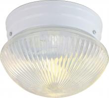  SF76/253 - 2 Light - 10" Flush with Clear Ribbed Glass - White Finish