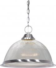 Nuvo SF76/446 - 1 Light - 15" Pendant with Clear Prismatic Glass - Brushed Nickel Finish