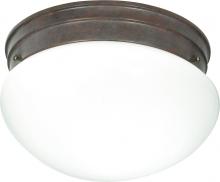 Nuvo SF76/602 - 2 Light - 10" Flush - with White Glass - Old Bronze Finish