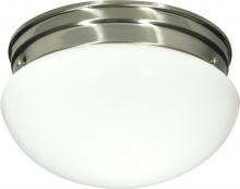 Nuvo SF76/603 - 2 Light - 10" Flush with White Glass - Brushed Nickel Finish