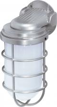  SF76/622 - 1 Light - 10" Vapor Proof - Wall Mount with Frosted Glass - Metallic Silver Finish