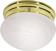  SF76/672 - 1 Light - 8" - Flush with Alabaster Glass - Polished Brass Finish