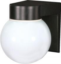  SF77/140 - 1 Light - 8" Utility Wall with White Glass - Black Finish