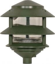  SF77/323 - 1 Light - 8" Pathway Light Two Louver - Small Hood - Green Finish