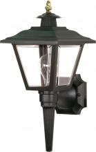  SF77/896 - 1 Light - 17'' Coach Lantern with Finial; Beveled Acrylic Panels - Black Finish