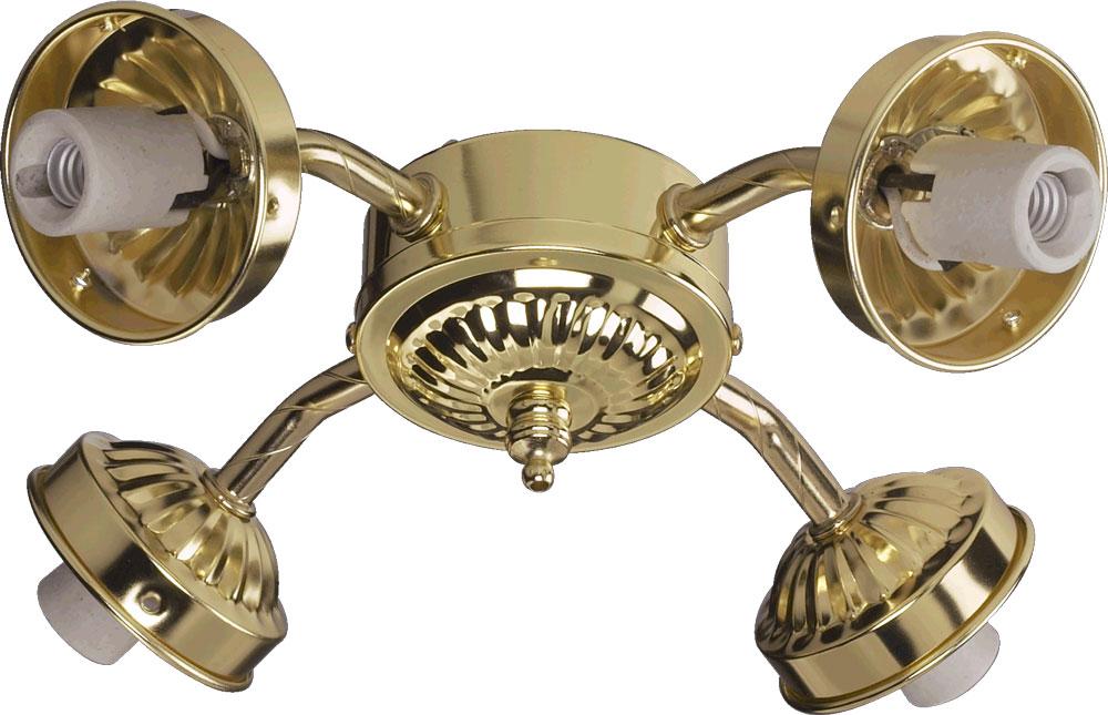 Four Light Polished Brass Fan Light Kit