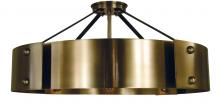  5292 AB/MBLACK - 8-Light Antique Brass/Matte Black Lasalle Semi-Flush