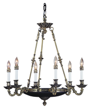  8706 FB - 6-Light French Brass Napoleonic Dining Chandelier