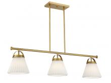  M100125NB - 3-Light Linear Chandelier in Natural Brass