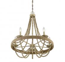  M10014-97 - 5-Light Chandelier in Natural Wood with Rope