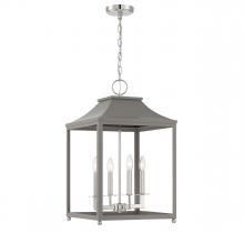  M30009GRYPN - 4-Light Pendant in Gray with Polished Nickel