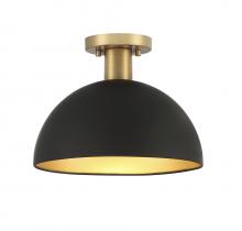  M60071MBKNB - 1-Light Ceiling Light in Matte Black with Natural Brass