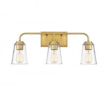  M80044NB - 3-Light Bathroom Vanity Light in Natural Brass