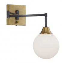  M90006-79 - 1-Light Adjustable Wall Sconce in Oiled Rubbed Bronze with Natural Brass