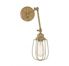  M90022NB - 1-Light Adjustable Wall Sconce in Natural Brass