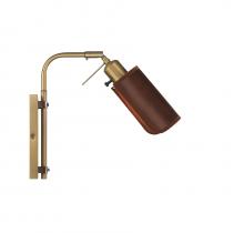  M90068NB - 1-Light Adjustable Wall Sconce in Redwood with Natural Brass
