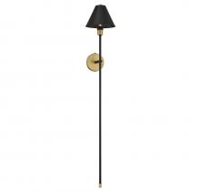  M90070BNB - 1-Light Wall Sconce in Black with Natural Brass Accents