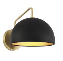  M90094MBKNB - 1-Light Wall Sconce in Matte Black with Natural Brass