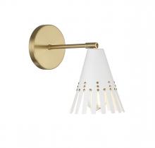  M90103WHNB - 1-Light Adjustable Wall Sconce in White with Natural Brass
