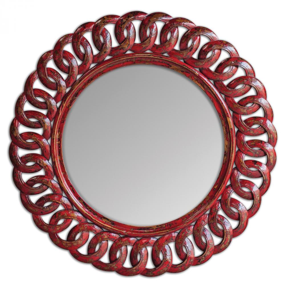 Uttermost Sassia Red Round Mirror