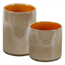  17976 - Uttermost Tangelo Beige Orange Vases, S/2