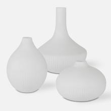  18072 - Uttermost Apothecary Satin White Vases, Set/3