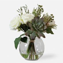  60182 - Uttermost Belmonte Floral Bouquet & Vase
