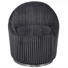  23599 - Uttermost Crue Gray Fabric Swivel Chair