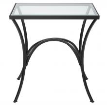  22911 - Uttermost Alayna Black Metal & Glass End Table