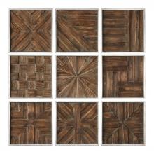  04115 - Uttermost Bryndle Rustic Wooden Squares S/9