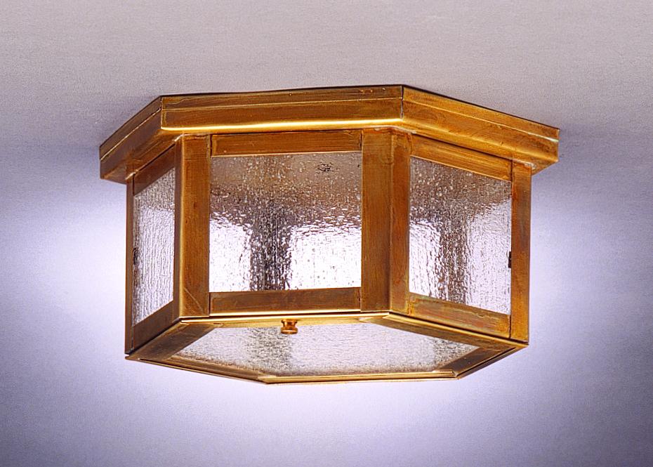 Flush Antique Brass Medium Base Socket Clear Glass