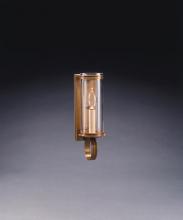  115-AB-LT1-CLR - Wall Sconce 3" x 8" Glass Cylinder Antique Brass 1 Candelabra Socket Clear Glass