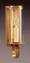  115-VG-LT1-CLR - Wall Sconce 3" x 8" Glass Cylinder Verdi Gris 1 Candelabra Socket Clear Glass