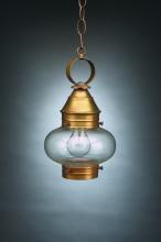 Northeast Lantern 2022-DAB-MED-CLR - Onion Hanging No Cage Dark Antique Brass Medium Base Socket Clear Glass