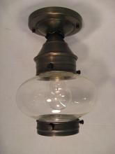 Northeast Lantern 2024-AC-MED-CLR - Onion Flush No Cage Antique Copper Medium Base Socket Clear Glass