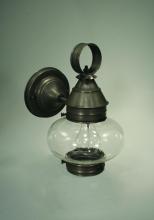 Northeast Lantern 2025-AC-MED-CLR - Onion Wall No Cage Antique Copper Medium Base Socket Clear Glass