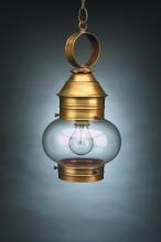  2032-AB-MED-CLR - Onion Hanging No Cage Antique Brass Medium Base Socket Clear Glass