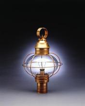  2543-AB-MED-CLR - Caged Onion Post Antique Brass Medium Base Socket Clear Glass