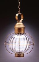 2842-AB-MED-CLR - Caged Round Hanging Antique Brass Medium Base Socket Clear Glass