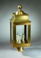 Northeast Lantern 5633-DB-LT3-FST - Pagoda Post Dark Brass 3 Candelabra Sockets Frosted Glass