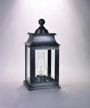Northeast Lantern 5633P-DAB-LT3-CLR - Pagoda Pier Dark Antique Brass 3 Candelabra Sockets Clear Glass