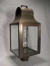  9053-DAB-CIM-CLR - Culvert Top Post Dark Antique Brass Medium Base Socket With Chimney Clear Glass