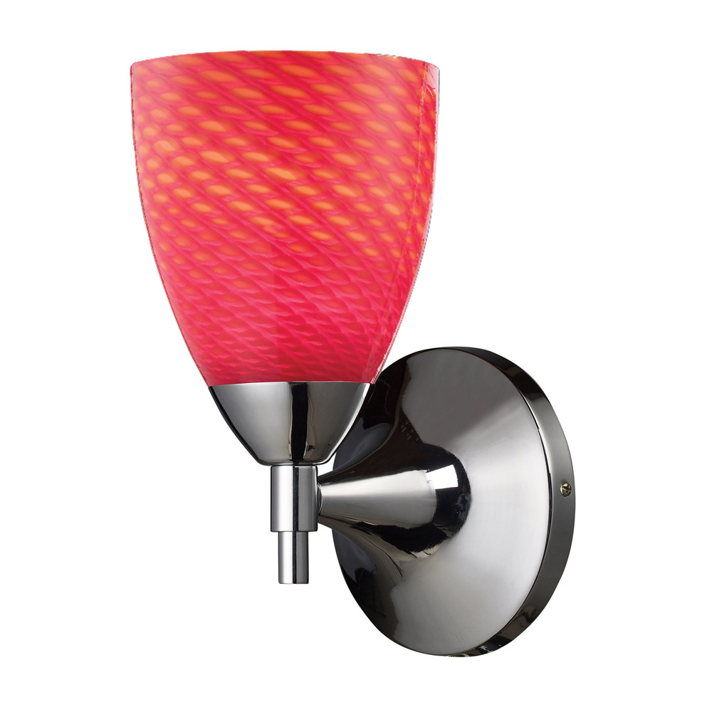 Celina 1 Light Sconce In Polished Chrome And Sca