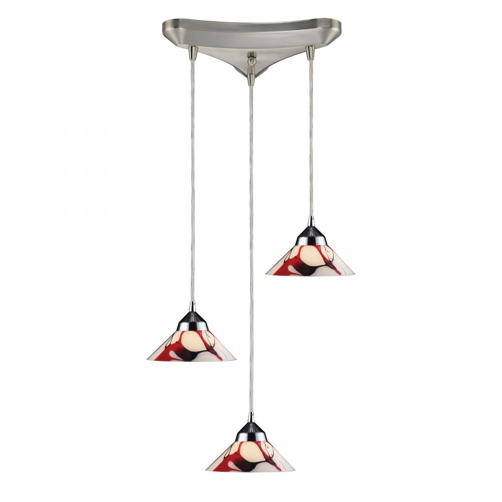 Refraction 3 Light Pendant In Polished Chrome An