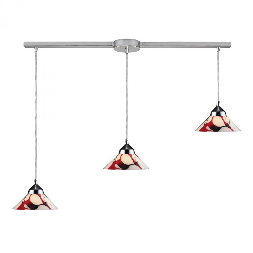 Refraction 3 Light Pendant In Polished Chrome An