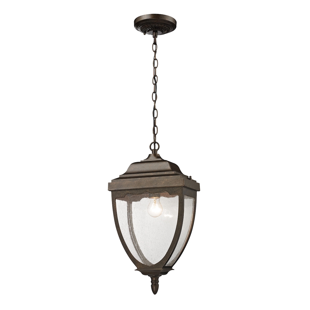 Brantley Place 1-Light Outdoor Pendant in Weathered Rust