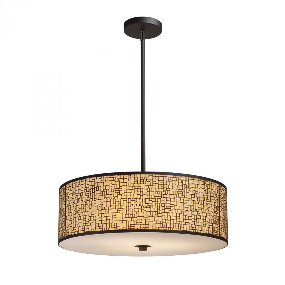 Medina 5-Light Pendant In Aged Bronze With Amber