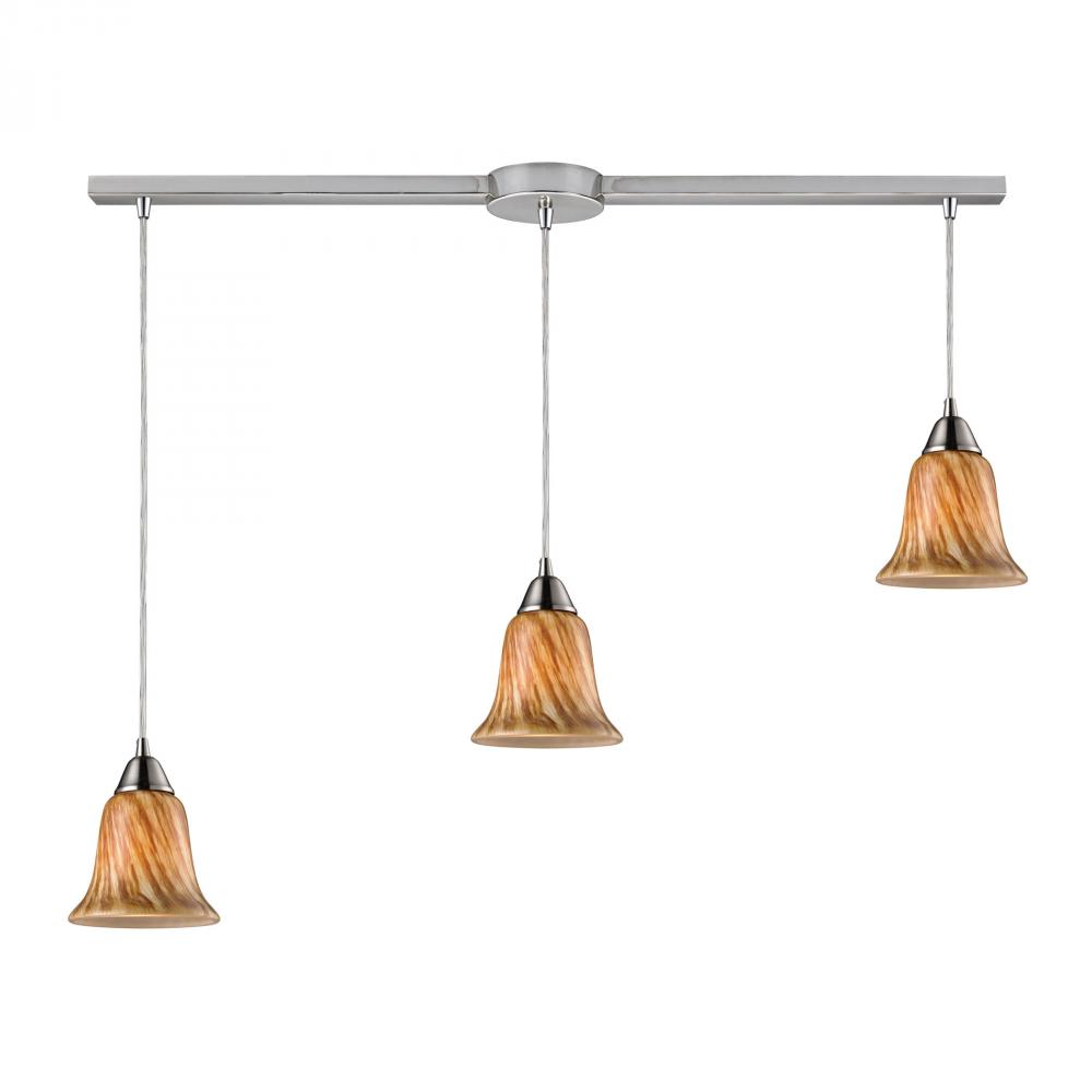 Confections 3 Light Pendant In Satin Nickel And