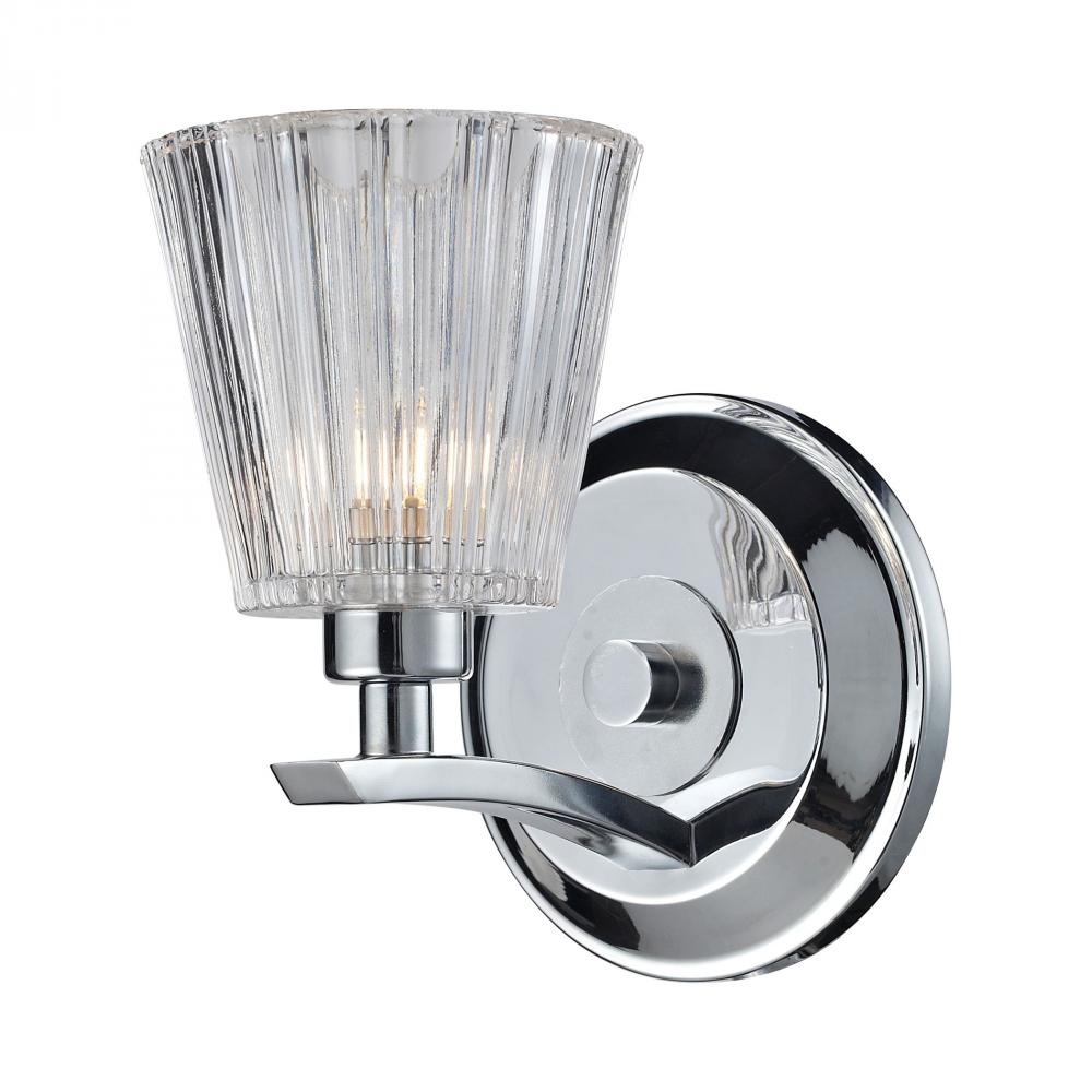 Calais 1 Light Vanity In Polished Chrome And Cle
