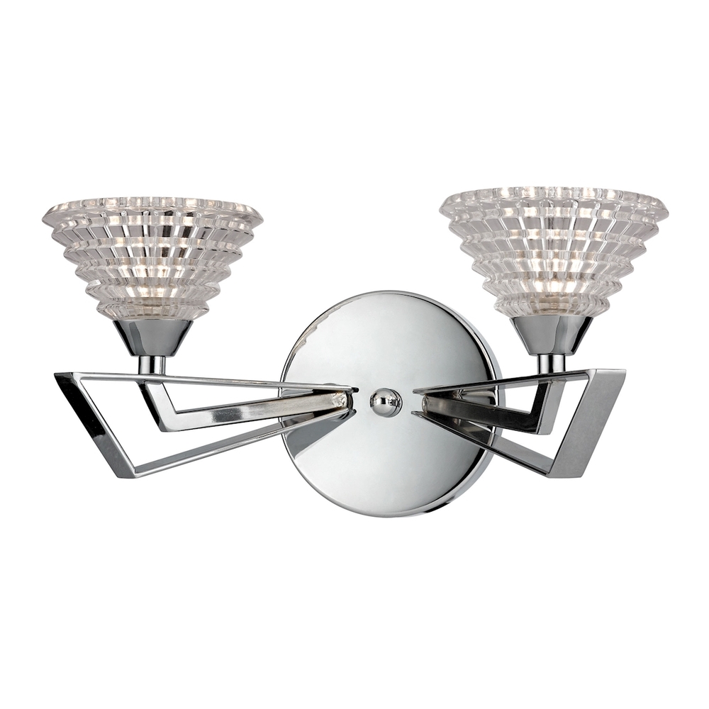 Frenzy Collection 2 light bath in Polished Chrome